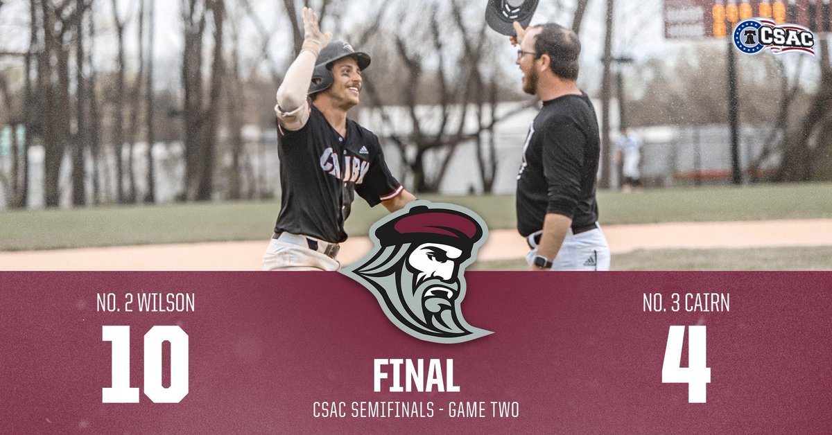 CairnAthletics's tweet photo. The @cairnbaseball team saw its historic 2022 season come to an end in the CSAC Semifinals at No. 2 seed Wilson College on Sunday afternoon, a season that saw them set the single-season wins record (25) and the longest-win streak in program history (13).

#GoCairn #CairnBB #ACES https://t.co/Il9JEzV97h