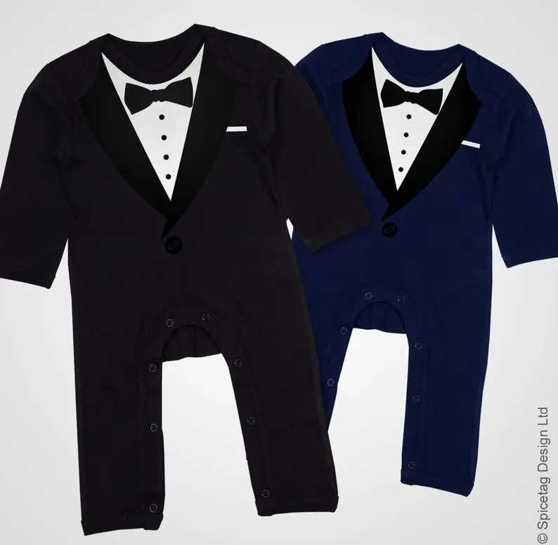 Got a wedding coming up and need an outfit for your little one? 💒 👶 

Make sure they’re the smartest in the room with our tuxedo babygrow! 

buff.ly/3838mUN

#babyclothes #wedding #etsyshop
