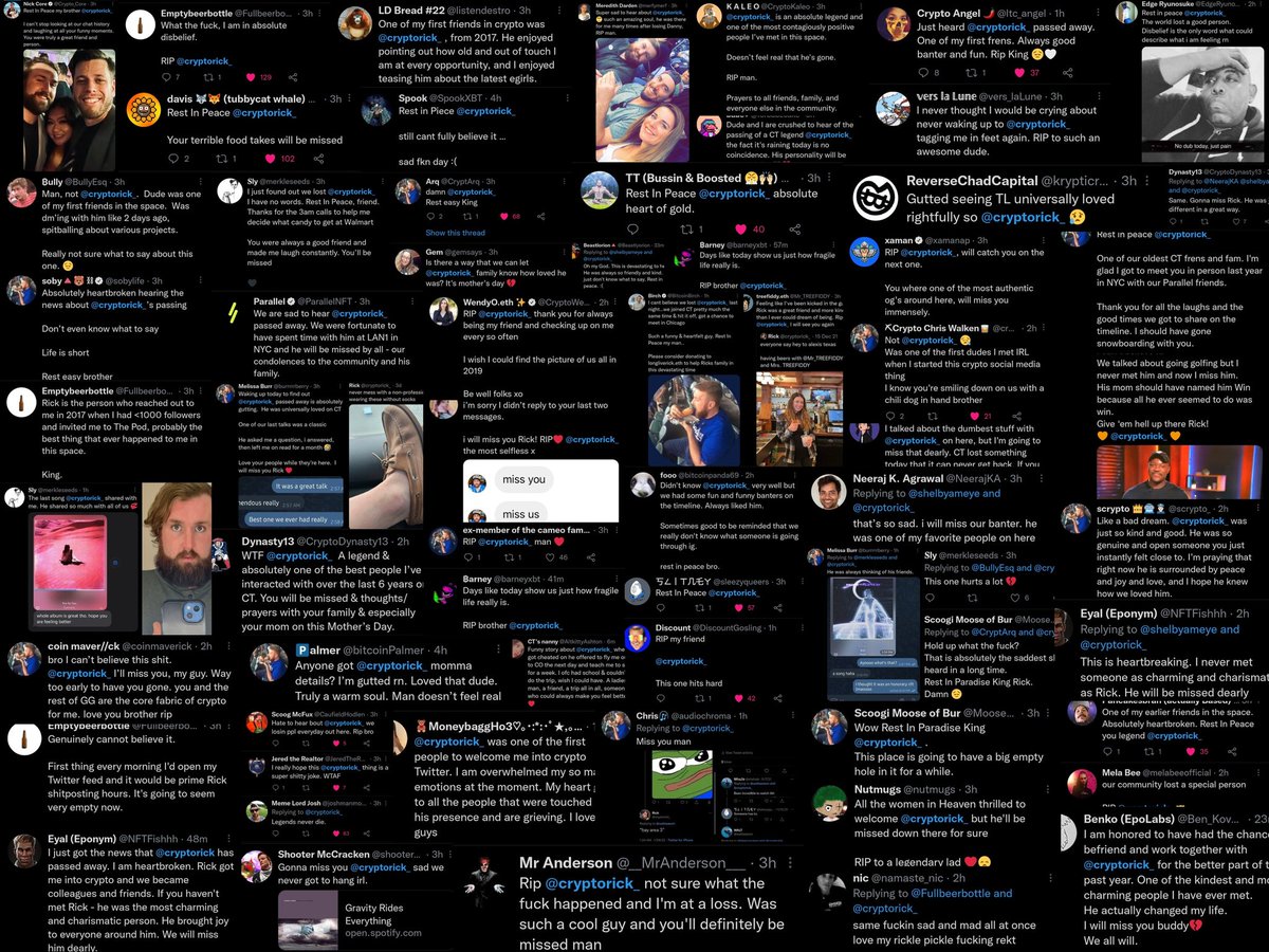 mr_anderson's tweet photo. A quick collage I put together real quick with screenshots. Rip Rick. Maybe someone close to the family can share this with his family https://t.co/4021k0Z5YN