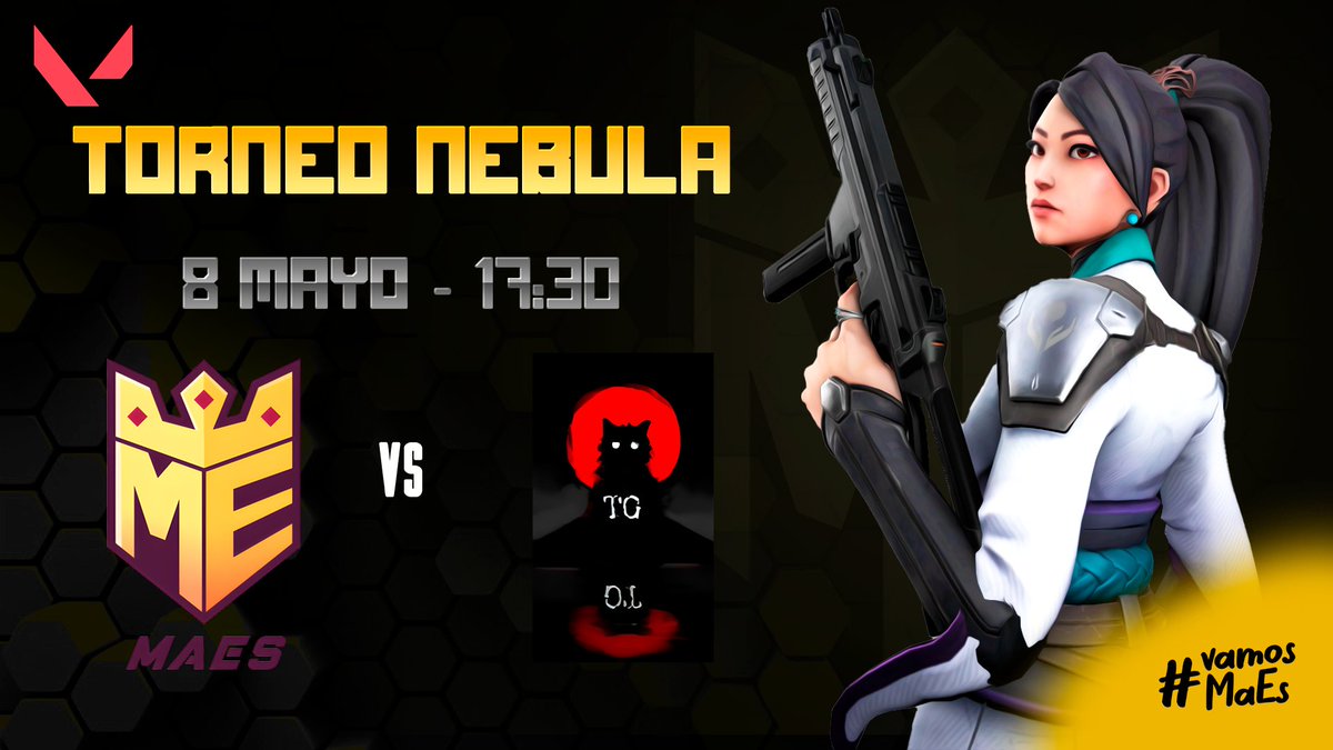 ¡Gran final! Hoy nuestro equipo de #VALORANT se enfrenta vs #TeamGothics en la gran final del #torneoNebula.

La transmisión en vivo la encontrarás en: twitch.tv/nebula_e_sports

💛💜#vamosMaEs💛💜