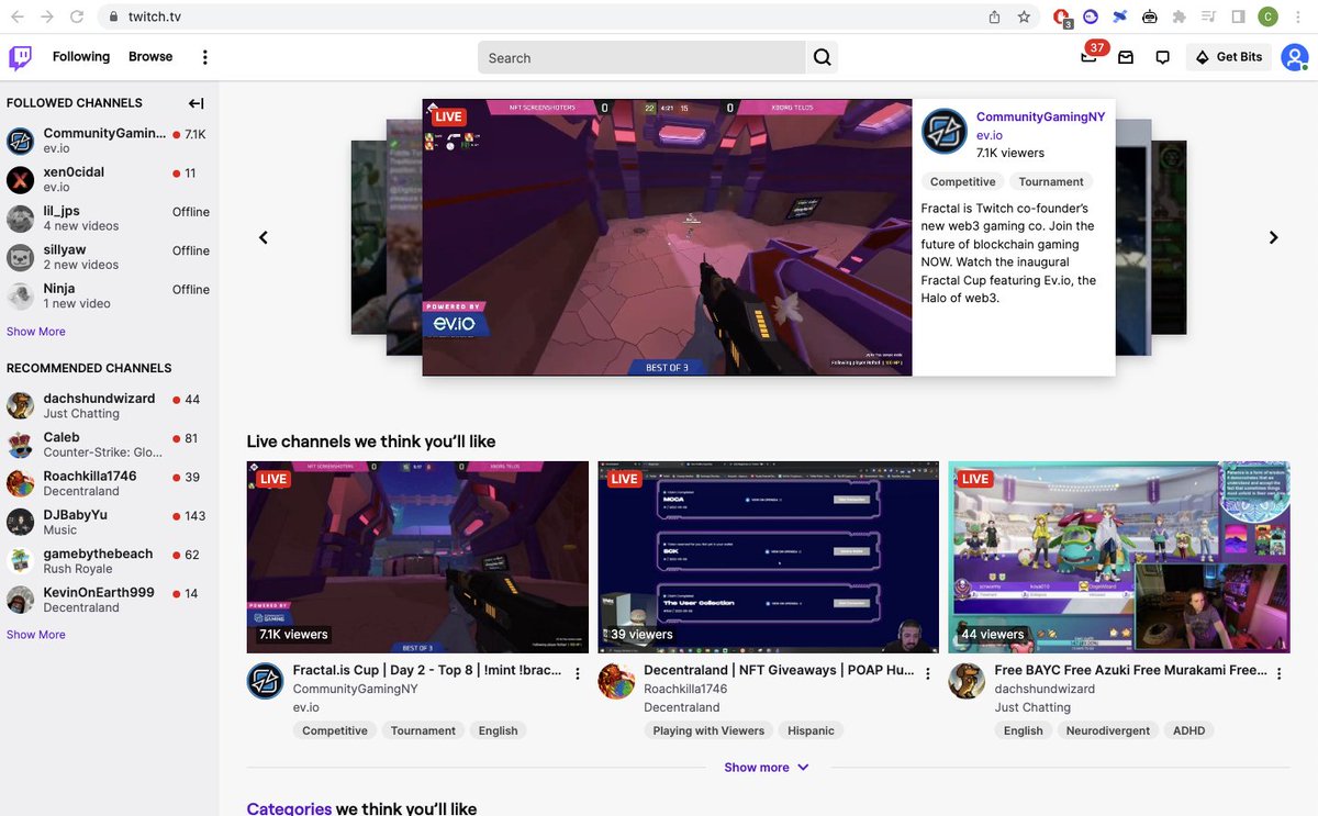 play_evio's tweet photo. https://t.co/ypixAd8iiN on the front page of Twitch rn 😲 https://t.co/XizYXpr1ir