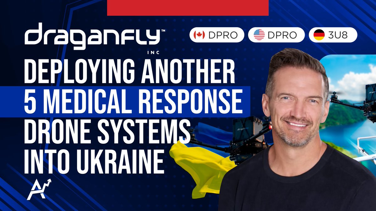 AGORACOM's tweet photo. INTERVIEW IS LIVE! 

@DraganflyInc $DPRO to supply up to 200 "#drones of Mercy" for:

* Medical response
* Search &amp; Rescue

Potentially save 10,000+ #Ukranian citizens &amp; soldiers in hard to reach #Ukraine areas

@RevivedUkraine 
@Drone_Aid 

https://t.co/ncSHhxOs1M https://t.co/nhXSgp8ZN4
