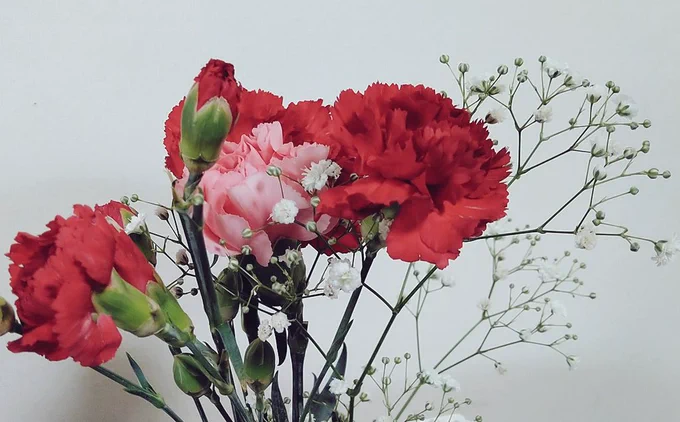 おはようございます。子供たちがくれたお花と、実家の近くにある 菜の花畑と、あと #今月の毛利 です#天華百剣お絵かき部 