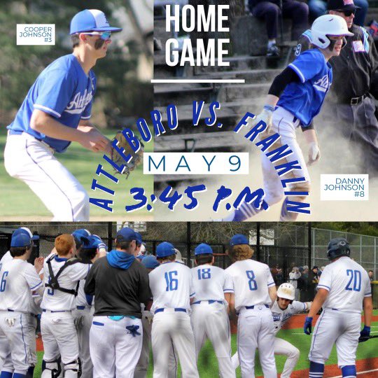 AHS vs Franklin. First pitch 3:45pm at Drummond field

JV at Hayward Field 3:45pm@start

Froshmore away at Franklin 

Good luck Blue!!!