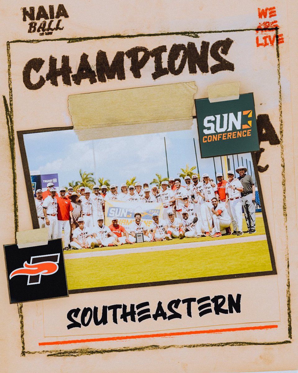 NAIABall's tweet photo. Southeastern (Fla.) finished off the TSC regular season &amp; tournament championship sweep this afternoon. The Fire are the first back to back tournament champions in the TSC since ERAU (Fla.) did it in 2010-2011. SEU (51-3) will enter the national tournament as the #1 overall seed https://t.co/2MpAcpVaf5