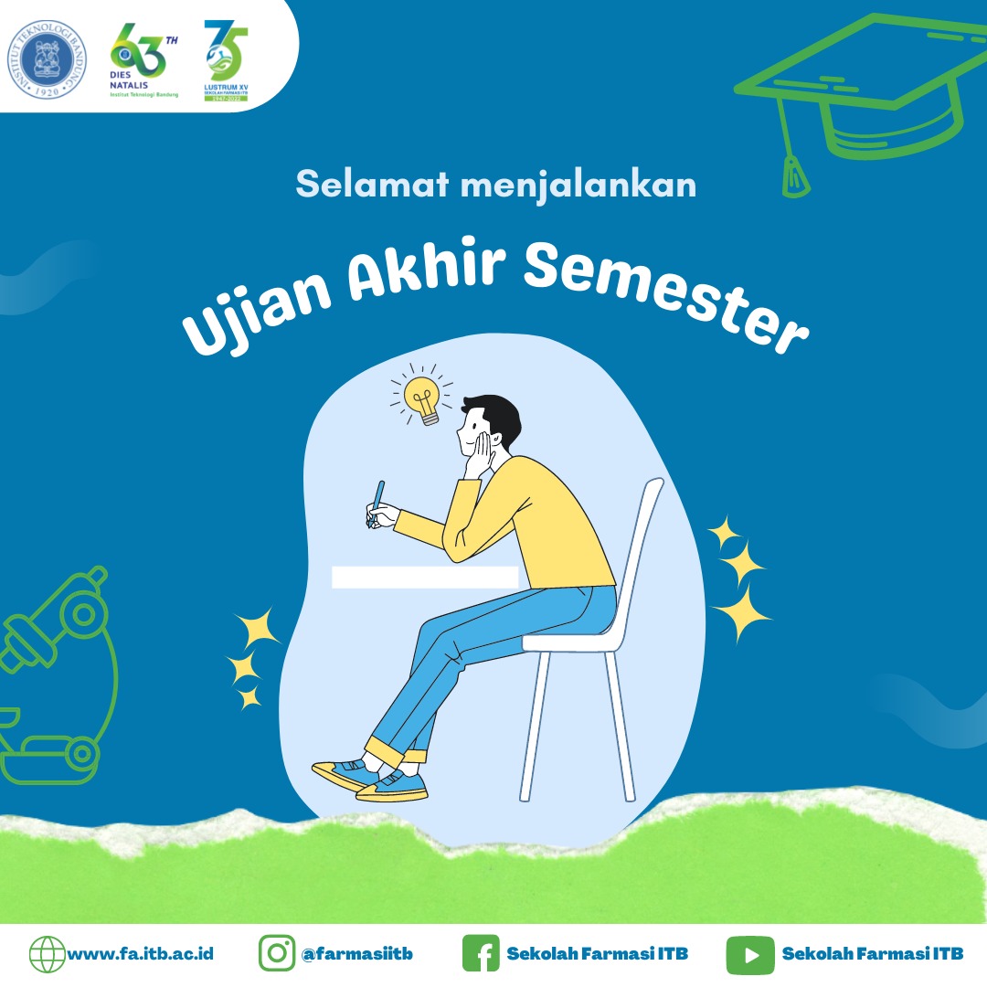 FarmasiItb's tweet photo. Sekolah Farmasi ITB mengucapkan selamat menjalankan Ujian Akhir Semester 2 tahun ajaran 2021-2022. Semangat dalam mempersiapkan yang terbaik dan selalu junjung tinggi kejujuran.
#sekolahfarmasiitb
#SFITB
#farmasiitb
#SelamatUAS https://t.co/pqqxtl9VLY