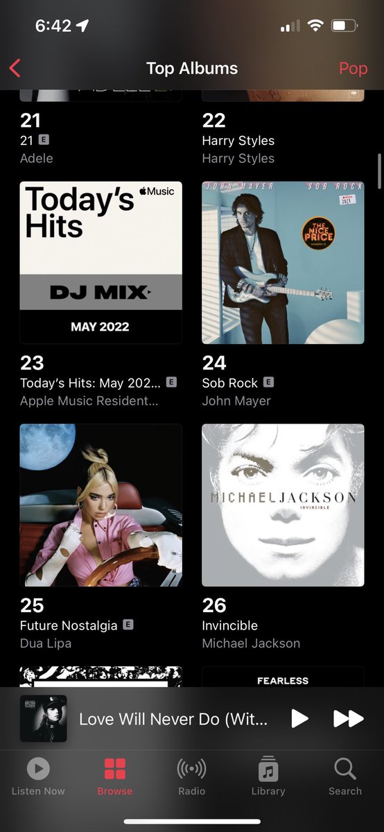 b3st0fj0y's tweet photo. #MJInvincible is #26 on the Apple Music Pop Albums chart!! Letโs #BUYANDSTREAMMJINVINCIBLE to help it rise!! https://t.co/FPNcinj6dG