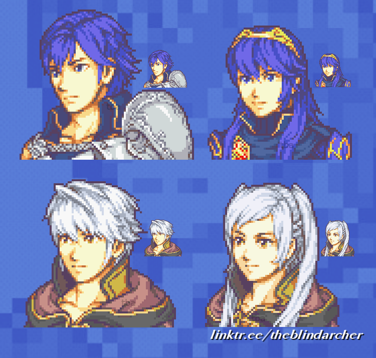 There are better places to draw than on the ground, you know. A belated happy 10th anniversary to Fire Emblem Awakening! Have some portraits of Chrom, Lucina, and Robin to commemorate the milestone! #pixelart #ドット絵 #fanart #spriteart #FireEmblem #FireEmblemAwakening