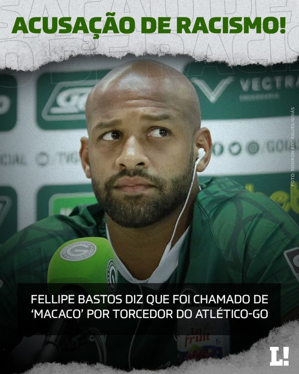 lancenet's tweet photo. Fellipe Bastos, volante do Goiás, alegou ter sido chamado de "macaco" por um torcedor do  Atlético-GO no Antônio Accioly. Até quando?? 🗣⚽👎

#fellipebastos #goias #atleticogo #racismo #brasileirao https://t.co/RY6GN3ZRvl