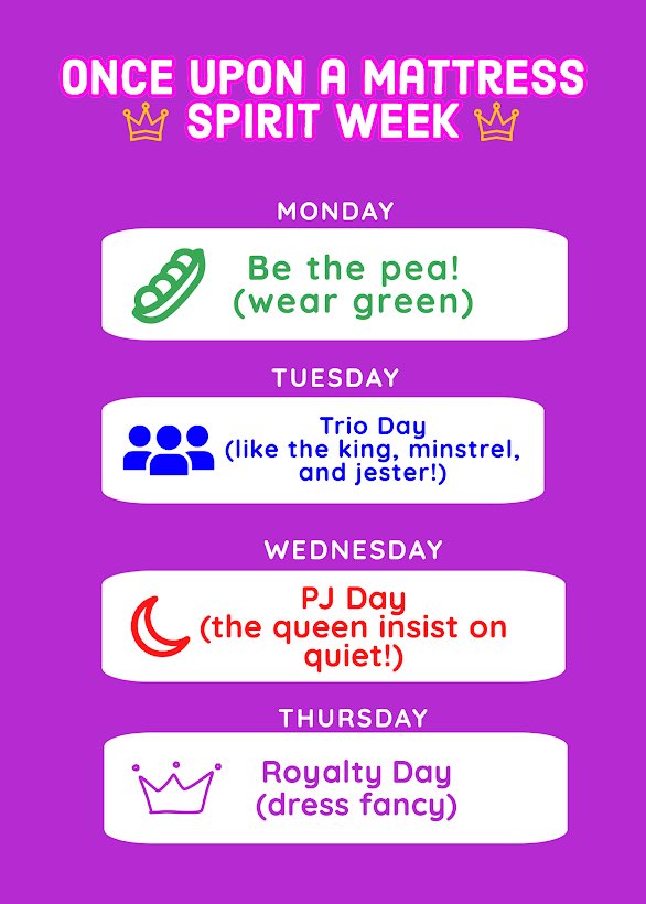 Spirit Week leading up to live shows!! We can’t wait to see all your awesome outfits. Opening night is only 4 days away!! Purchase your tickets now using the link in our bio 😍
