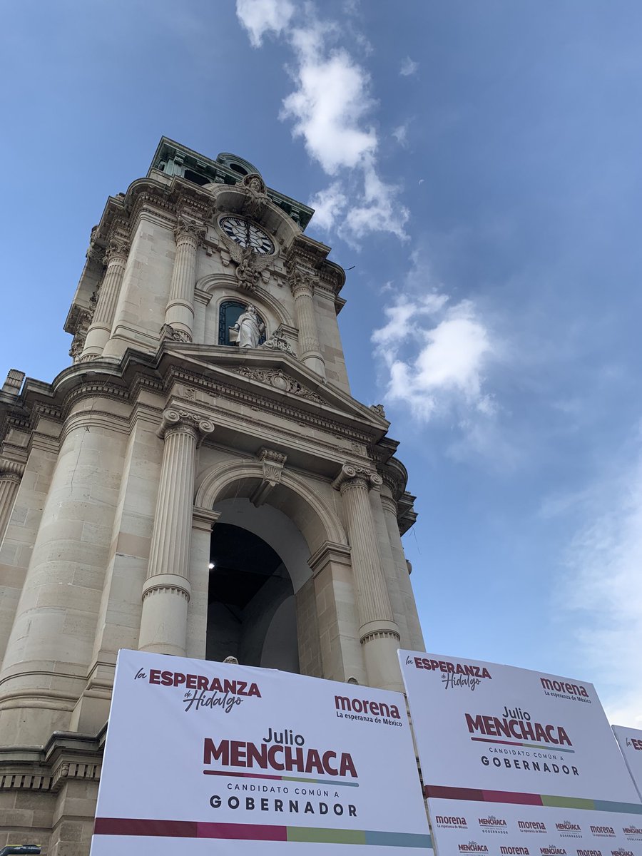El histórico reloj de #Pachuca también está con ⁦<a href="/juliomenchaca_/">Julio Menchaca</a>⁩ #Morena #MenchacaGobernador
