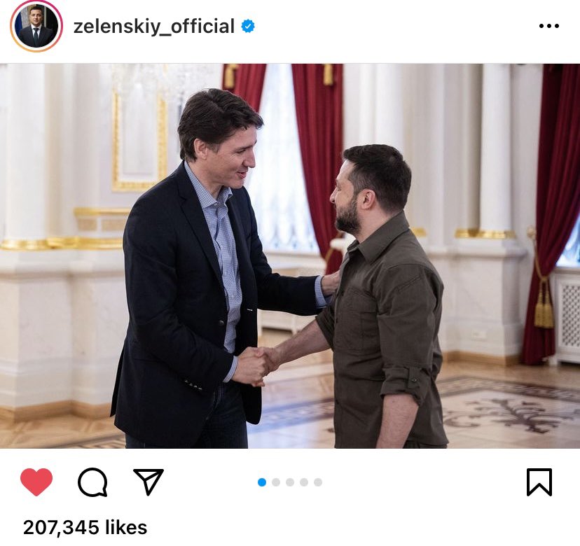 doaas's tweet photo. Photos from president Zelenskyy IG account 🇺🇦🇨🇦… I totally love how DP Freeland looks so happy and mostly proud that she doesn’t need translation in this netting.  🤍💫🤍 https://t.co/ktOR54JNqW