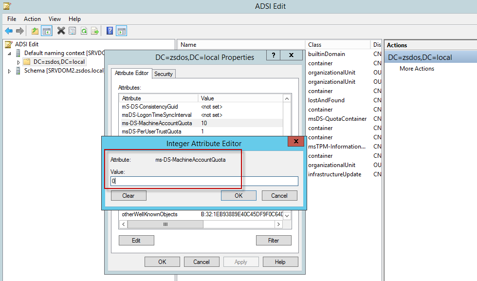 adrianlois_'s tweet photo. @wdormann @dec0ne @tiraniddo @cube0x0 @harmj0y It seems that the best form of mitigation is to modify the ms-DS-MachineAccountQuota=0 attribute directly avoids host creation in AD and would also avoid persistence. I think it has less impact than requiring LDAP signature for retrocompatibility in legacy envs. @wdormann @dec0ne https://t.co/7rHIYOlfgi
