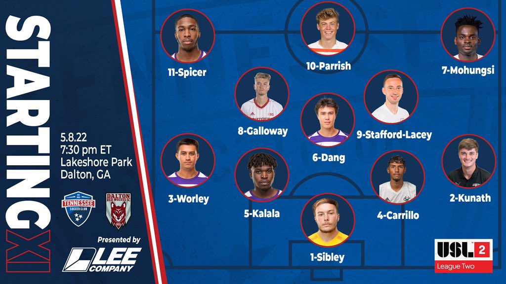 TSCUSL's tweet photo. Starting XI for our first ever @USLLeagueTwo match!
30 minutes until the first whistle!
#TSCUSL | #DRWvTENN https://t.co/U0PgRVQn8e