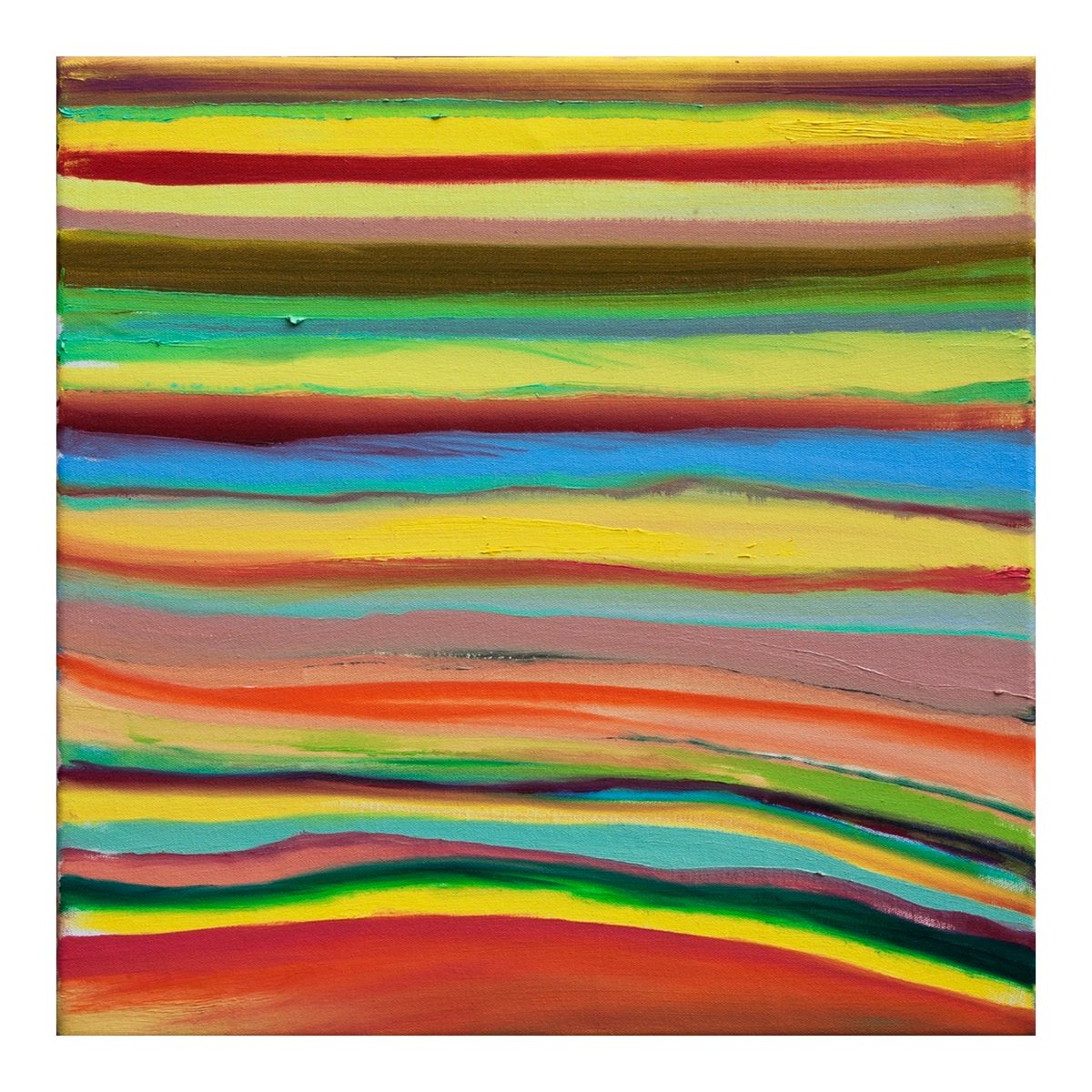 eleonfreeman's tweet photo. "Tiger's Eye" oil on linen, 20” x 20” #painting #ericfreeman #poetryofdreams #tigerseye #art #oil #stripepainting #ripples #waves #tides #tropical https://t.co/Qs437UStpj