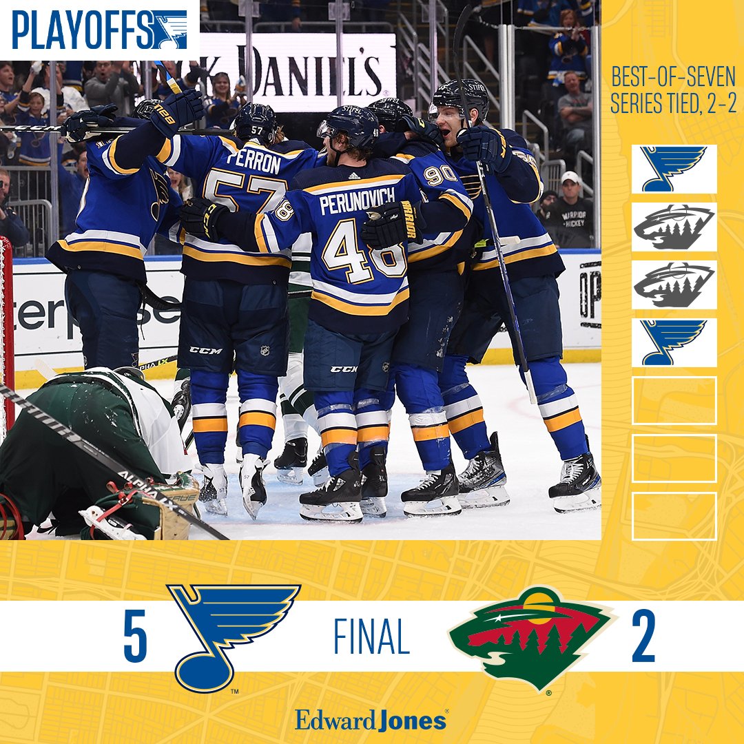 StLouisBlues's tweet photo. THIS SERIES IS TIED!!!!!!!!!!!!! #WeAllBleedBlue https://t.co/Oqj2eAzRET