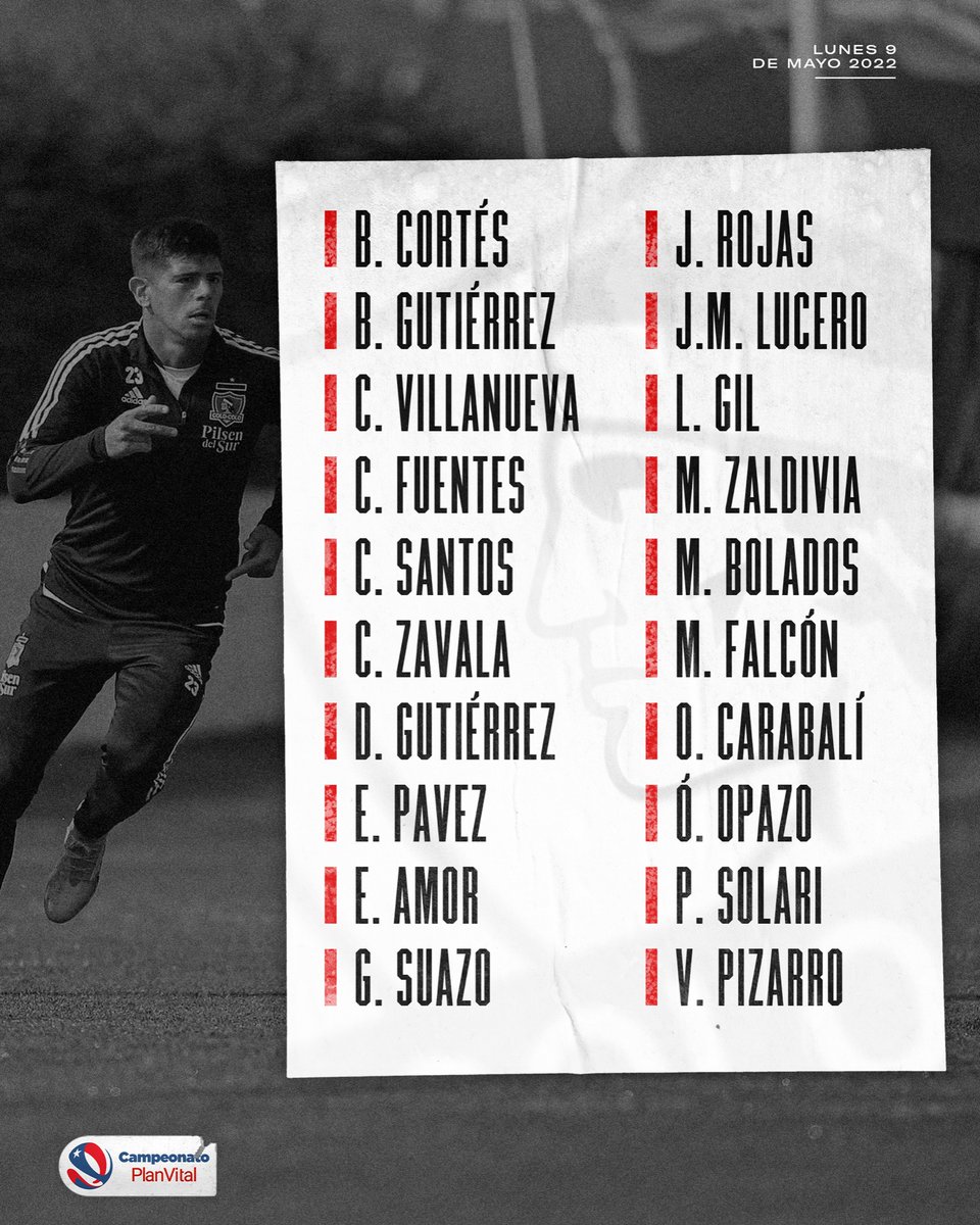 ColoColo's tweet photo. 📝 𝐂𝐈𝐓𝐀𝐂𝐈𝐎́𝐍 | Aquí te dejamos la convocatoria de Gustavo Quinteros para el duelo frente a Curicó Unido por el Campeonato PlanVital 🏆.

#VamosColoColo ⚪️⚫️
#VamosPorTodo https://t.co/uERLbo7oJQ
