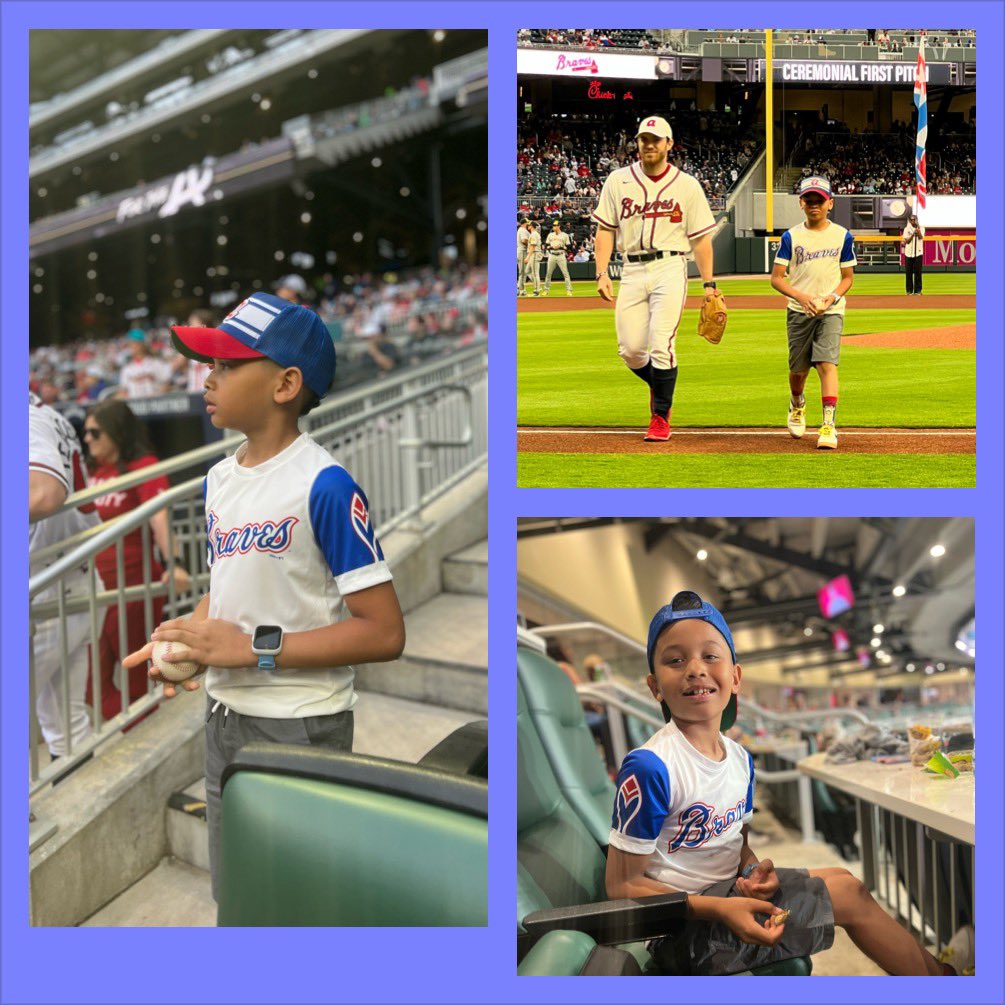 Swats_44's tweet photo. I’m just saying that the Braves are undefeated since my lil guy threw out the first pitch on Saturday #HankAaronWeek https://t.co/4w9D0acq5p