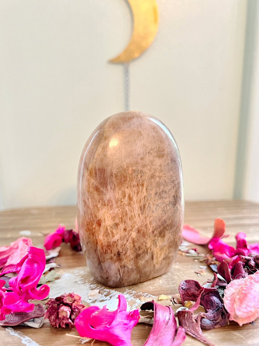 Annabtlouise's tweet photo. This beautiful Peach 🍑 Moonstone 🌙 still needs its forever home! Make sure to check the comments below to see a video of the flash🤩 https://t.co/yvdWov42VV or DM!🤍✨ comes with an info cutout plus a free little gift!🤍✨same/next day shipping! https://t.co/xY7uijFFJL