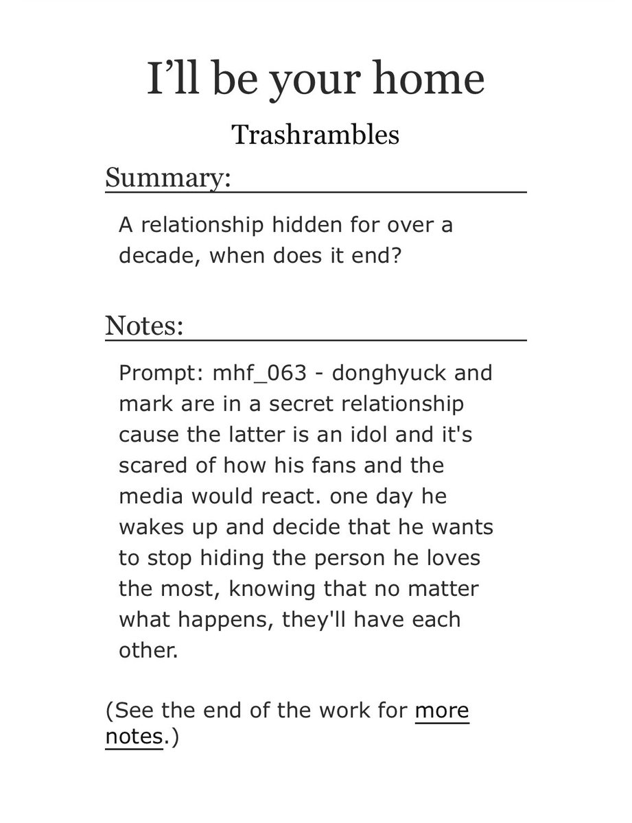 trashrambles's tweet photo. I’ll be your home - markhyuck
🎤rated T
🎤Idol!Mark
🎤College Student!Hyuck
🎤Established relationship, secret relationship, fluff
🎤for @mh_fest round 1
🎤 https://t.co/lZFbPCGqnB https://t.co/9jjpVyCMK9