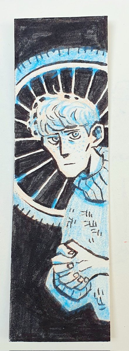 I also drew my urban shadows gangs rp characters, The Boys (tm). Let me introduce you to my sad gay ghost boy, our slavic fuckboy fae, flashy and somewhat spineless oracle, and last but not least, very focused to solve some murders (??) and inheritor of supernatural gear shop 