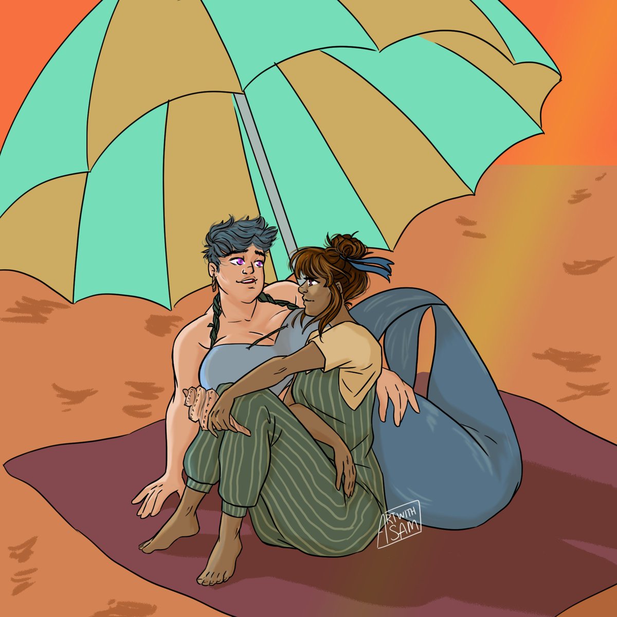 ArtwithSam's tweet photo. ✨Thanks everyone who came to say hi today! 💜Special thanks to @AndraStardust for the raid! We had a lovely time drawing this gem for ✨MerMay✨ and then playing some Genshin Impact before sending the love on to @KaleQueen77  💜 I hope to be streaming more in the coming week!✨ https://t.co/C7gwMSVUqE