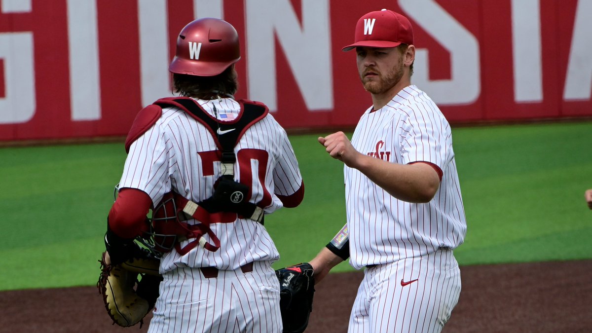 wsucougarbsb's tweet photo. Cottrell, Smith lead WSU to shutout win, sweep Utah Valley

RECAP | https://t.co/fojKa5zzvF

McKabe Cottrell | 7 IP, 2 H, 9 K, W
Jack Smith | 4 H, 2 RBI
Kodie Kolden | 3-run HR, 4 RBI
Bryce Matthews | 3 H, 3 R, 2B
Jacob McKeon | Solo HR
Elijah Hainline | 2 H, 2 RBI, 2 R

#GoCougs https://t.co/y2PtdiFnAH