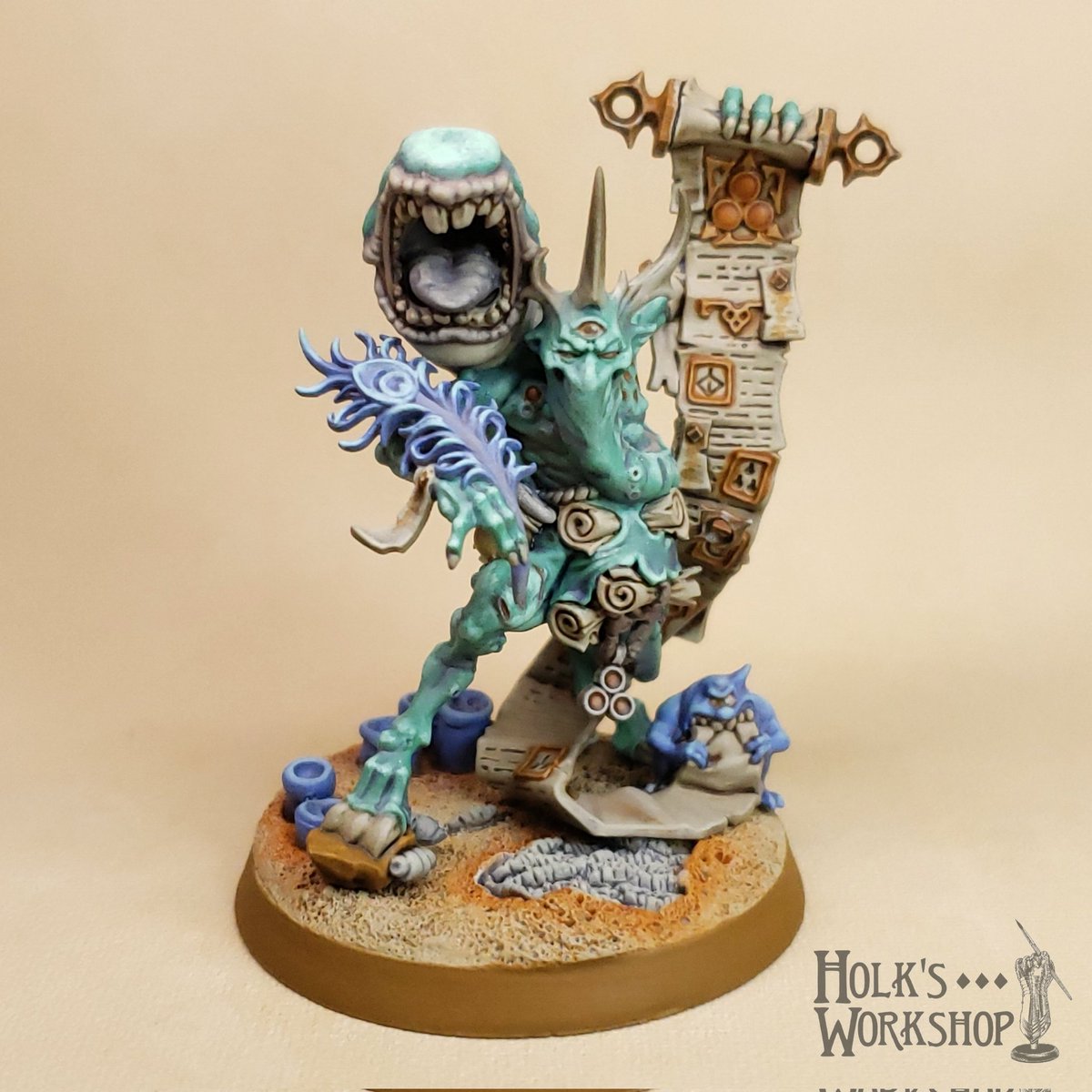 holks_workshop's tweet photo. My entry for the Warped Painting Challenge at my local Warhammer in Bridgeville, PA. I took second place but only missed the top by one vote! It was a tight race and there were so many awesome entries. I could only use the 6 colors shown. #WarhammerCommunity
@WarComTeam https://t.co/XISDjbb3RI