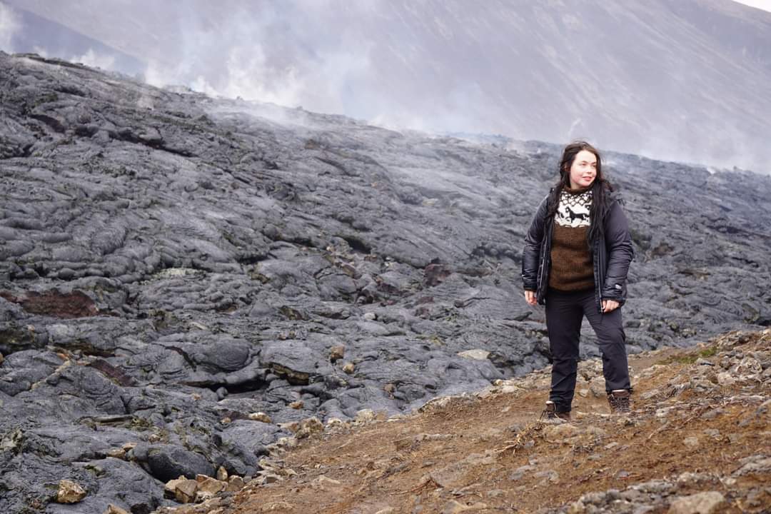 i had a great time at #fagradasfjall today 🌋❤️ found lots of super interesting formations and even got to enjoy some smoke from the mostly cooled lava from last year's eruption. #iceland #geology