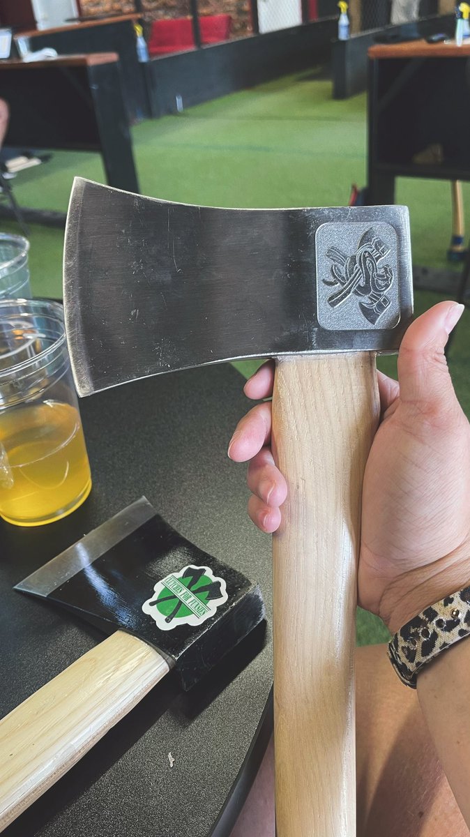 kaysarahsarah's tweet photo. 12th Mother’s Day in the books and we got to spend it axe throwing. 
[I got a new axe too. 😍] 
#axethrowing #kissmyaxe #badaxe #abqax #clutchesforfunsies https://t.co/2q635Oauv0