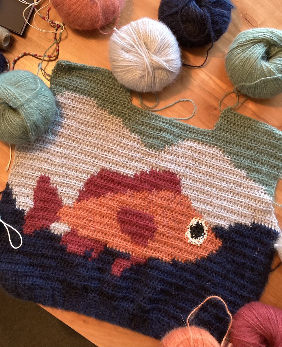 Gauth_Charlotte's tweet photo. Slowly making progress on my new #SundayFishSketch project. It's coming out quite nice I think!
#sebastes #sciart #crochet https://t.co/E4vfBX6Goj