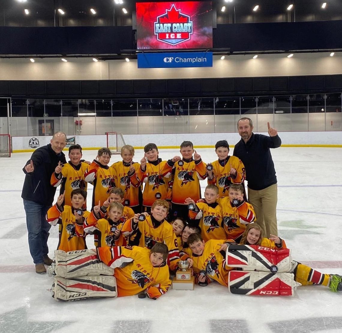 AndrewsHockey1's tweet photo. Congratulations to our 2012, 2013, and 2014 Riptide Teams - champs at the 2022 East Coast Ice Battle this weekend in Dieppe!! 🏆 https://t.co/vVt89BHFt3