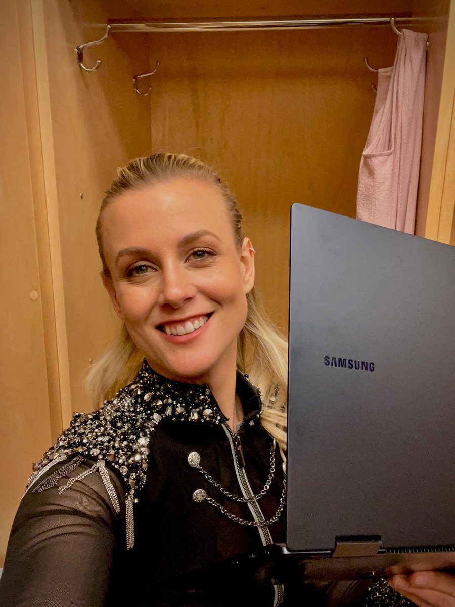 Trying to squeeze in a little work between performances! Thanks to @intel and @SamsungMobileUS for the #galaxybookpro360 powered by #IntelEvo ... the perfect device for 7 weeks on the road! #ad