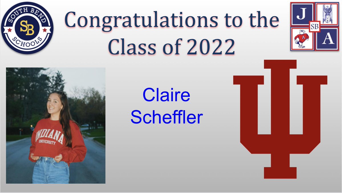 John Adams High School Class of 2022
Claire Scheffler
Indiana University
Major: Exercise Science