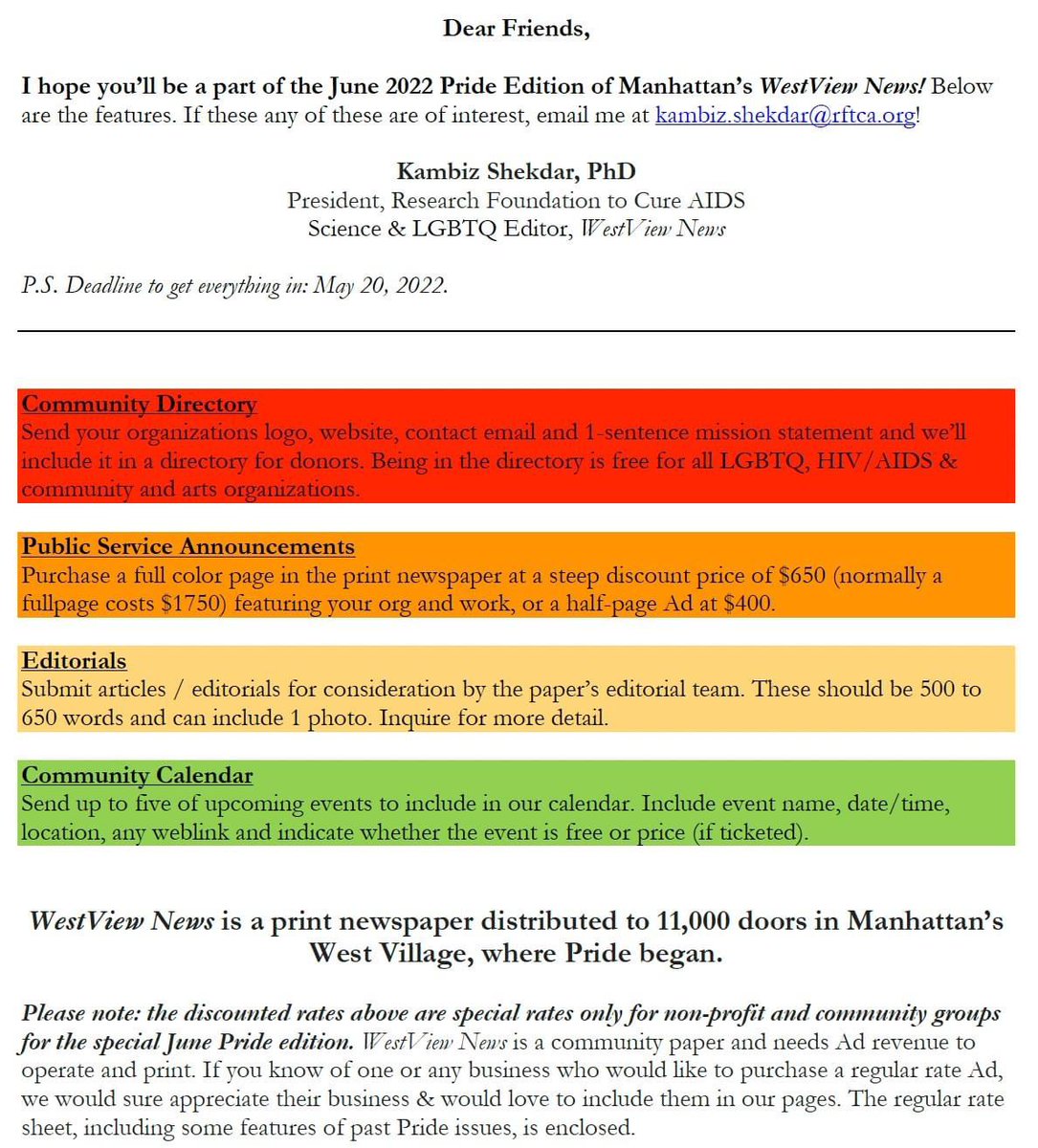 Free #PrideGuide for #lgbt, #HIV, #AIDS and nonprofit community groups in the #NYC area: