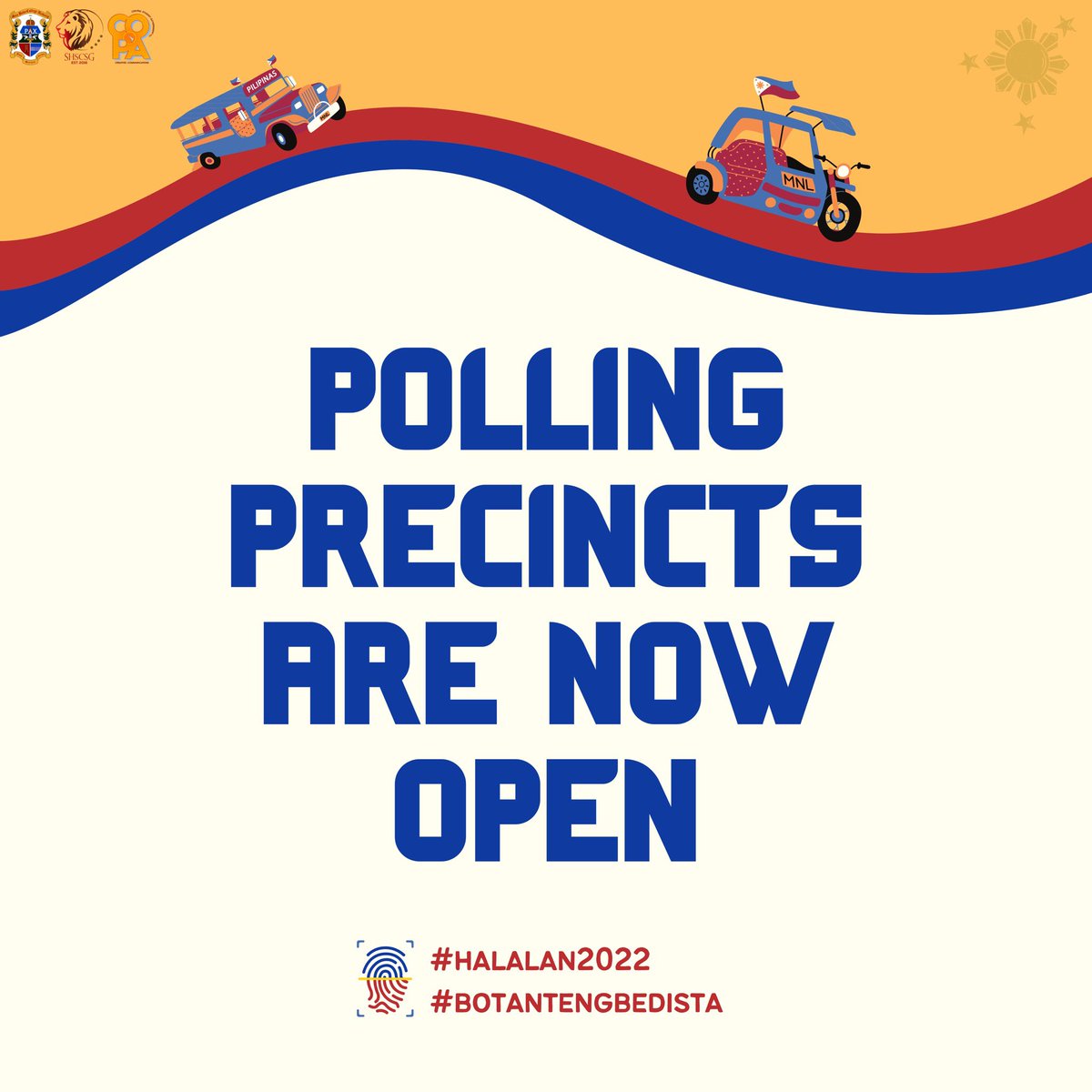 SBCA_CSG's tweet photo. Vote today, Bedans!

You may now cast your votes as polling precincts are now open. 🗳🇵🇭

#Halalan2022
#BotantengBedista https://t.co/3LPkbdPAXd