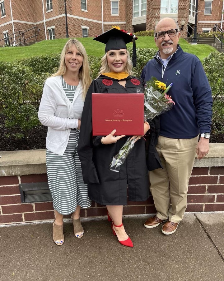 GregoryMMahon's tweet photo. So proud of Gabrielle for receiving her Masters in Speech Therapy this weekend. Great time at @CalUofPA for #CalUComm https://t.co/kZ2PAQOmga