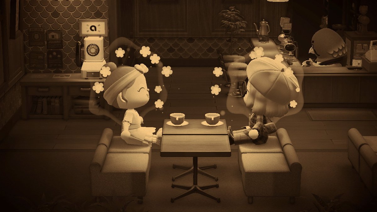 ciaralite's tweet photo. Catching up with jes in naboo coffee shop #AnimalCrossing #ACNH #NintendoSwitch https://t.co/Xfn4j4KbGv