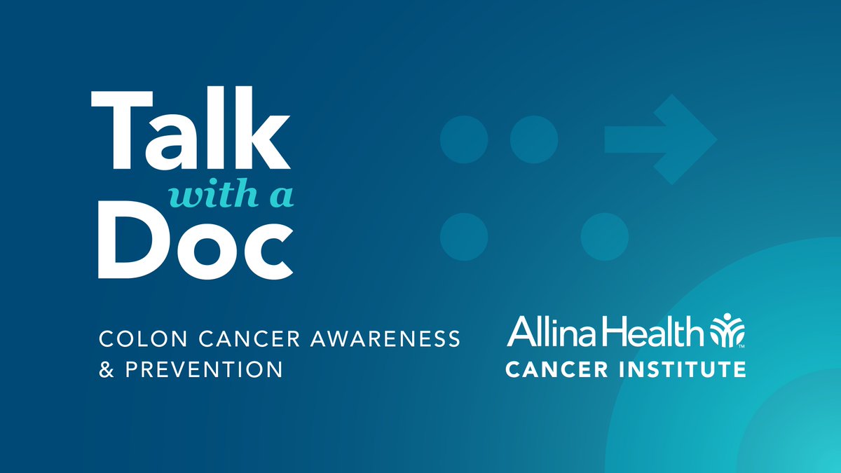 AllinaHealth's tweet photo. In a recent episode of "Talk With a Doc," we invited @DrNeel_Trivedi to help us learn more about #ColonCancer, screening options, colonoscopies, risk factors, symptoms, and more. Listen to the full podcast here: https://t.co/fRFm5fc9em. #TalkWithaDoc https://t.co/7NbkbgqMWN