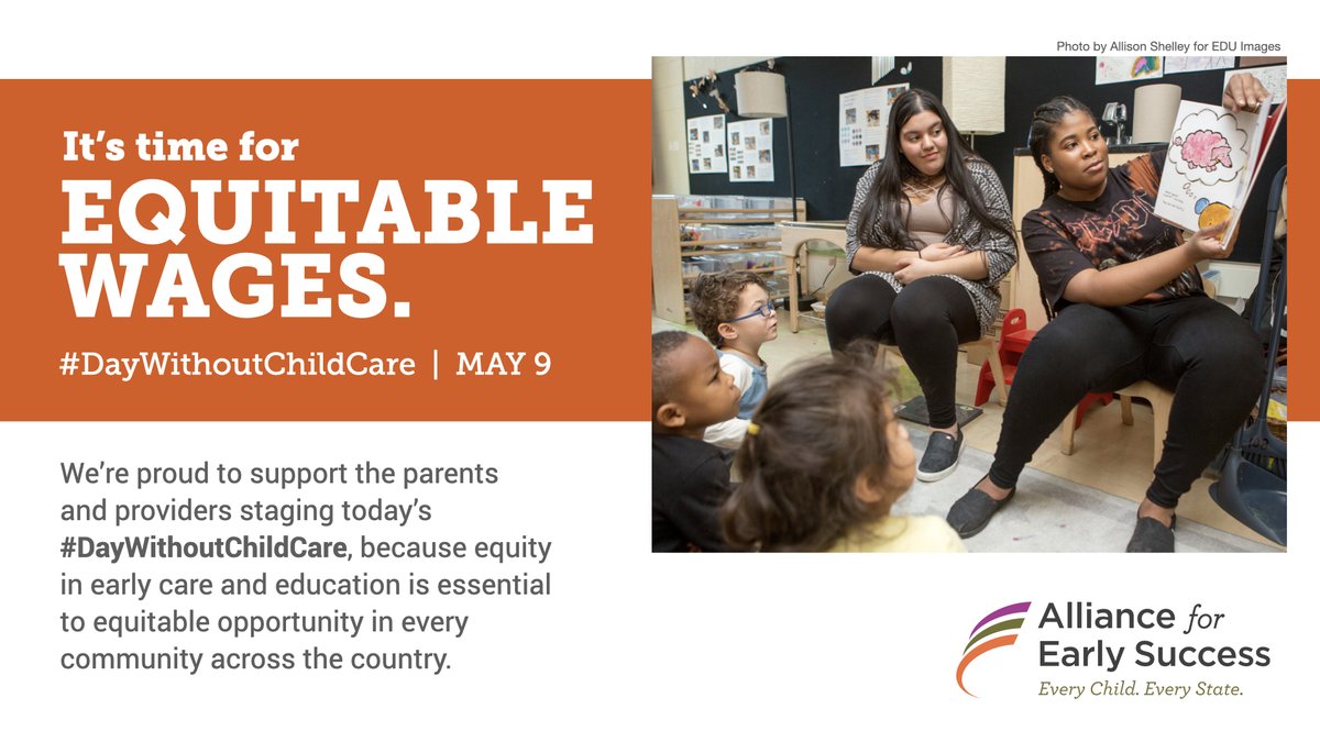 4earlysuccess's tweet photo. Are you supporting providers and parents in today's #DayWithoutChildCare? We can't stand any longer for a #childcare system that runs on poverty wages. @ChildcareChange @MomsRising @NAEYC @nwlc @SEIU @ZEROTOTHREE @momjustice @mainstreetweets @FmlyValuesWork https://t.co/qsVCXmjoz9