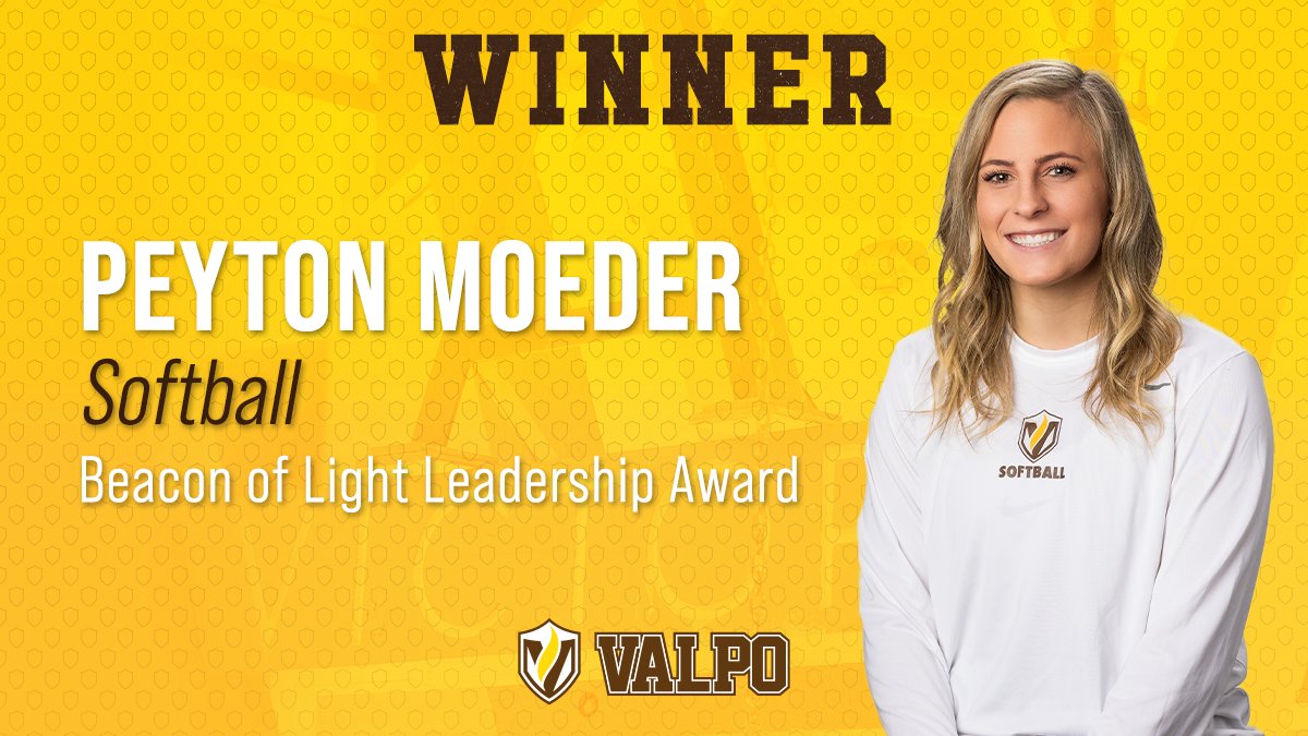 valpoathletics's tweet photo. 💡 BEACON OF LIGHT LEADERSHIP AWARD 💡 

Peyton Moeder (@pmoe14) is a quiet leader whose actions speak louder than her words within the @ValpoSoftball program. For her leadership ability, she has earned a Beacon of Light Leadership Award! 

#GoValpo | #WeAreBeacons https://t.co/vehRQJjLjQ