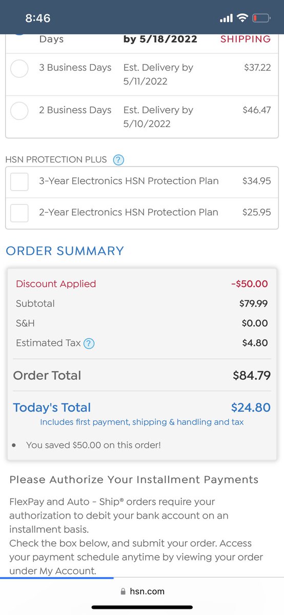 cmosher31's tweet photo. @HSN y’all got some explain to do. How are you gonna let me apply my $50 off code and make me think I’m only paying $84 then charge me $137 😒 https://t.co/jANiktqmx2
