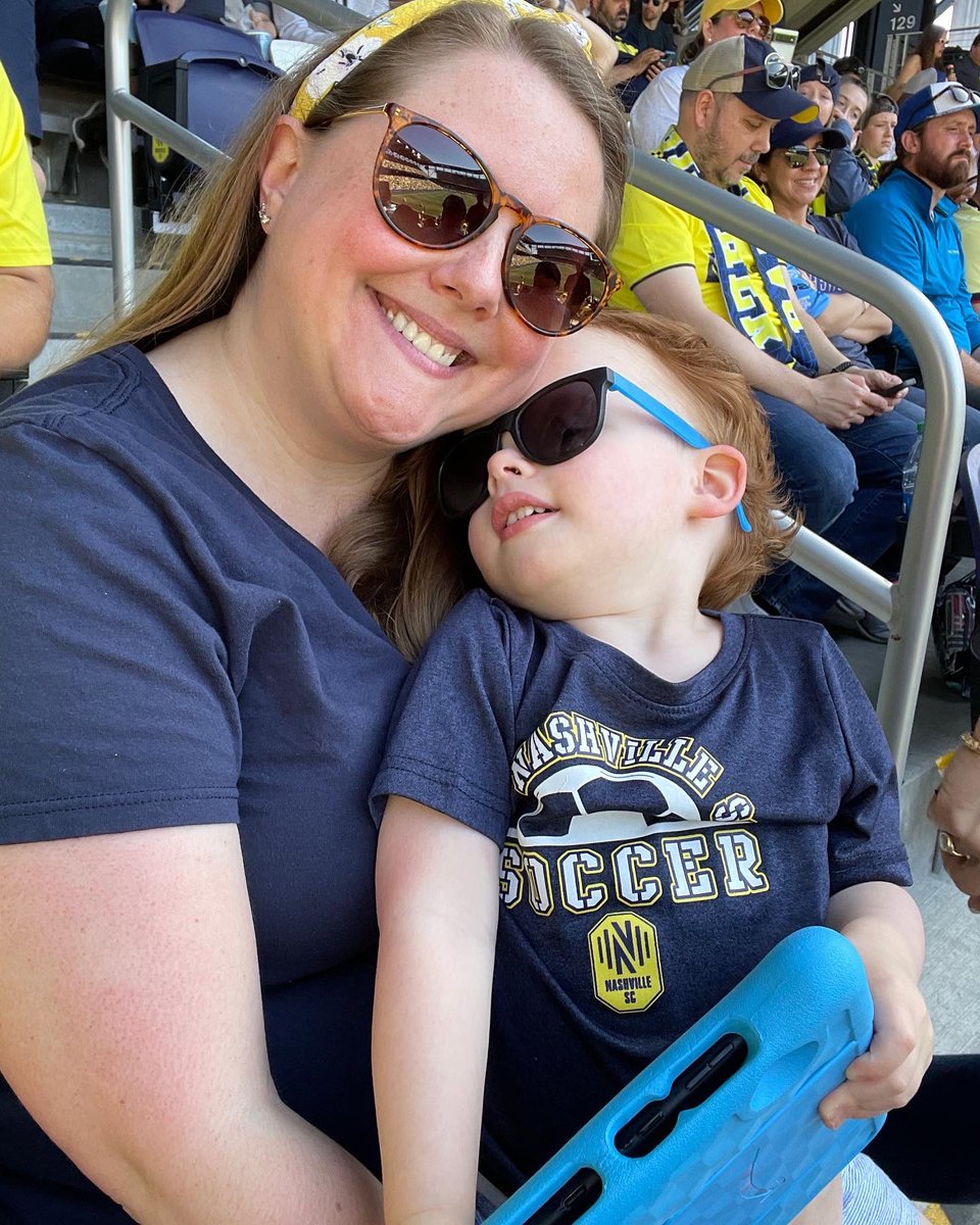 BBECounselor's tweet photo. Happy Mother’s Day to all the GOATs out there! I enjoyed mine hanging out at the new beautiful @GEODISPark with my family watching @NashvilleSC win and eating allllllll the good food! 💛💙 https://t.co/utm6SLLssG