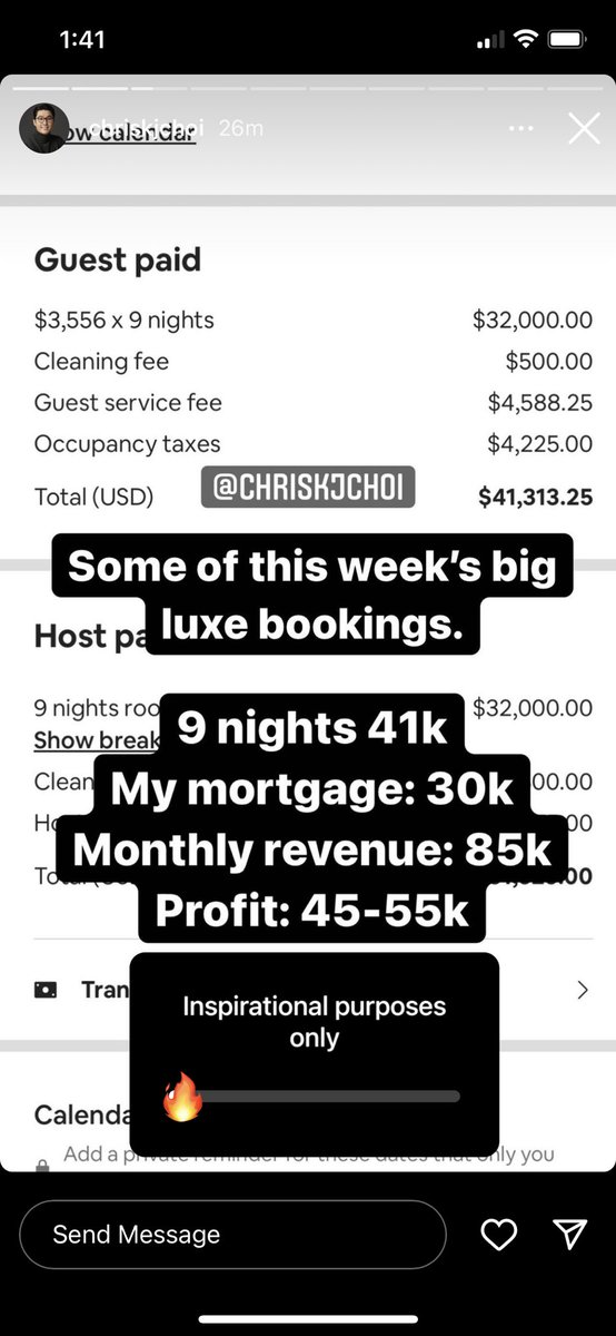 seanperez29's tweet photo. @chriskjchoi $3,556 x 9 nights = $32,004. Would @Airbnb really drop the $4 on their calculation (also missing on the total) or is this a photoshop fail?? @MrFourToEight @Rakidzich what do y’all think? https://t.co/hxM8udrC9C