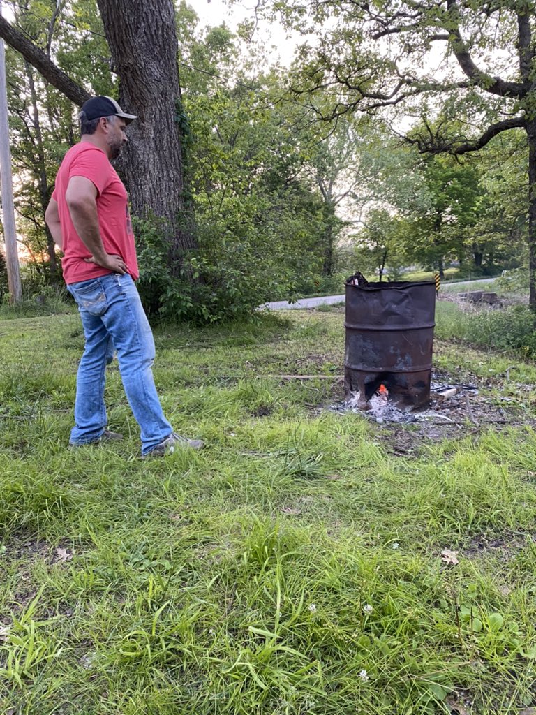 BubbaBurcham's tweet photo. The fire isn’t gonna watch itself. #dadstance #dad https://t.co/pvdS6COX2d