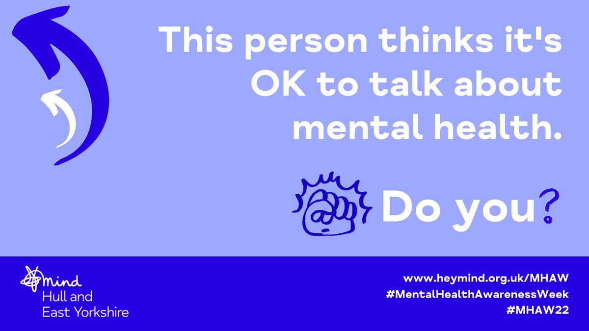 MindHEY's tweet photo. It's #MentalHealthAwarenessWeek. 

We want to move closer to a world where no one has to face a mental health problem alone. Will you help us? 

Share this post to let others know that you think it's OK to talk about mental health. 💙

https://t.co/YQrUuWdZ8V https://t.co/1hbbeJxAVE
