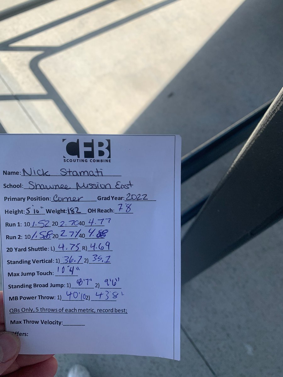 Got some measurements down at the <a href="/810varsity/">810 Varsity</a>  combine <a href="/CfbCombine/">College Football Scouting Combines</a> <a href="/TopSpeedLLC/">Joseph Potts</a> #DBU