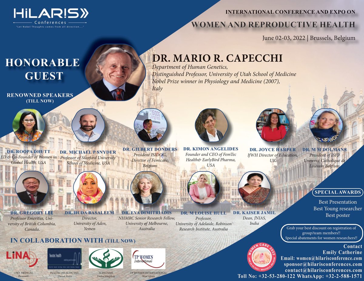 emily_womencare's tweet photo. We are overwhelmed with the presence of our honorable #OCM #Keynotespeakers, etc. at our #WomenCare2022 at #Brussels #Belgium during June 02-03 2022
Opportunity for #Researchers and #yrfs
Confirm your slot before may 12, 2022
https://t.co/uCzaAf8pbl
Any queries WA:+32-25-881-571 https://t.co/yKXRMIiojp