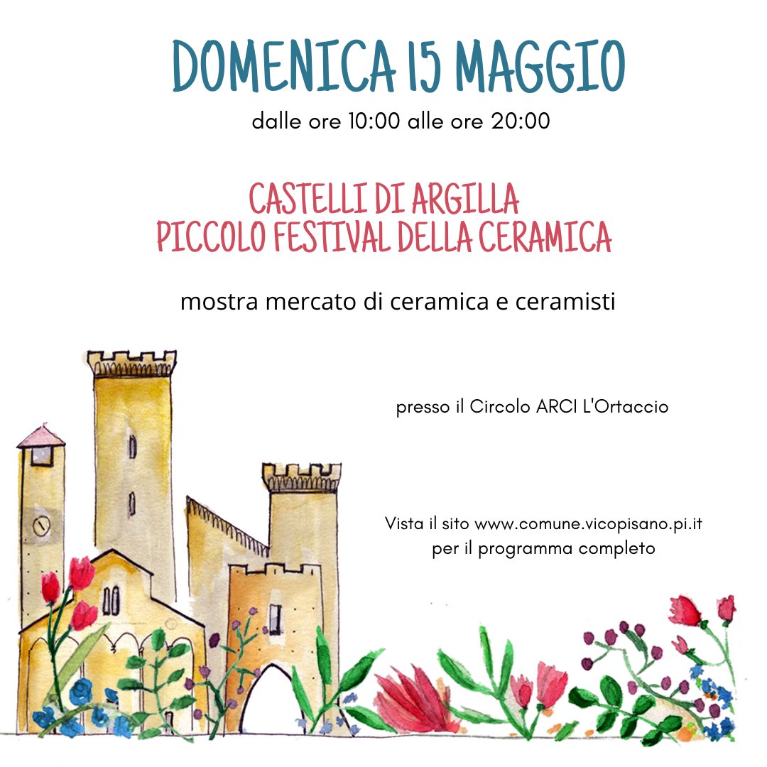 VicopisanoF's tweet photo. 🏰 Per tutta la giornata di domenica potete trovare presso il Circolo ARCI l'Ortaccio una mostra mercato di ceramica e ceramisti...per dare libero sfogo alla vostra vena artistica! https://t.co/3YSEAnuAzM