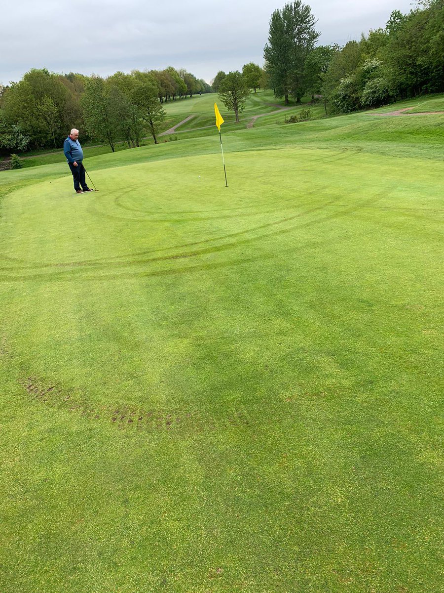 HindleyHGC's tweet photo. Greens cut followed by a PGR application #attraxor #pgr #golf playing catch up on fairways due to a breakdown last week. We have had some damage in course over the weekend disappointing but nothing we can’t solve #gokf https://t.co/Ra8vzsflFS